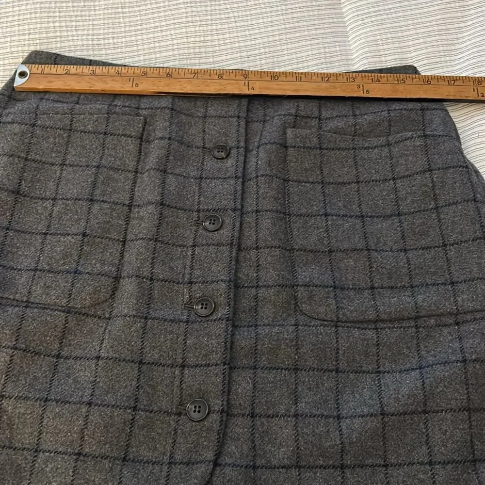 Madewell wool skirt with window pain print fully lined size 10 - Picture 6 of 8